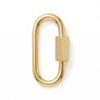 18 Karat Gold PVD Stainless Steel Twisting Lock Carabiner Pendant