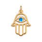 18 Karat Gold PVD Stainless Steel Hamsa Evil Eye Charm