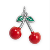 Stainless Steel Red Epoxy Cherry Charm
