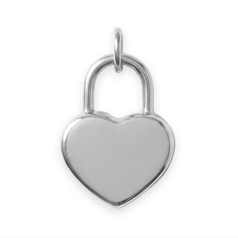 Stainless Steel Heart Lock Charm