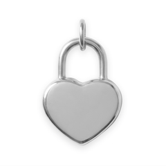 Stainless Steel Engravable Heart Lock Charm