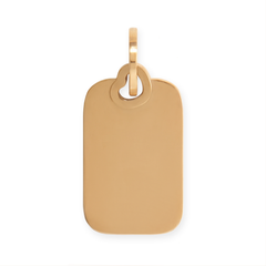 18 Karat Gold PVD Stainless Steel Engravable Rectangle Tag Charm