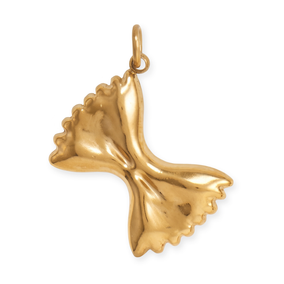 18 Karat Gold PVD Stainless Steel Bowtie Pasta Charm