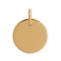 18 Karat Gold PVD Stainless Steel 13mm Round Engravable Tag Charm