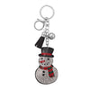 Silver Tone Crystal Snowman Bag Charm