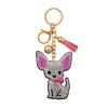 Gold Tone Sitting Crystal Dog Bag Charm