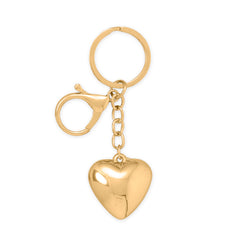 Gold Tone Smooth Heart Bag Charm