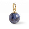 18 Karat Gold PVD Stainless Steel Round Sodalite Charm