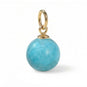 18 Karat Gold PVD Round Reconstituted Turquoise Charm