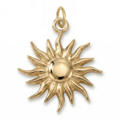 18 Karat Gold PVD Stainless Steel Mystic Sun Charm