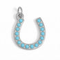 Stainless Steel Synthetic Turquoise Horseshoe Charm