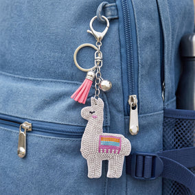 Silver Tone Crystal No Drama Llama Bag Charm