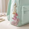 Gold Tone Crystal Hoppy Bunny Bag Charm
