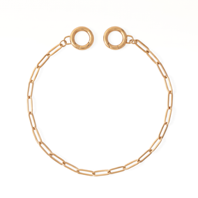 9" 18 Karat Gold PVD Stainless Steel Paperclip Bag Chain