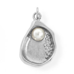 Stainless Steel Imitation Pearl and Shell 3D Charm