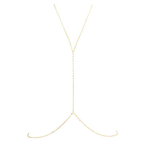 18 Karat Gold PVD Stainless Steel Coffee Chain Link Body Chain