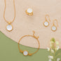 14 Karat Gold Plated Antique Style Mother of Pearl Earrings