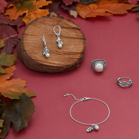 Oxidized Rope Edge and Cultured Freshwater Pearl Ring