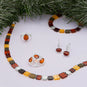 Polished Cutout Pear and Baltic Amber Slide Pendant