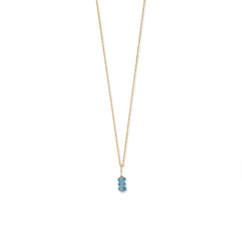 16" 14 Karat Gold Birthstone Necklace (January-December)