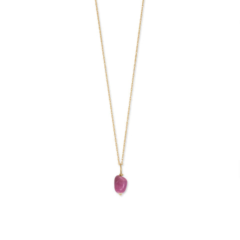 16" 14 Karat Gold Birthstone Necklace (January-December)