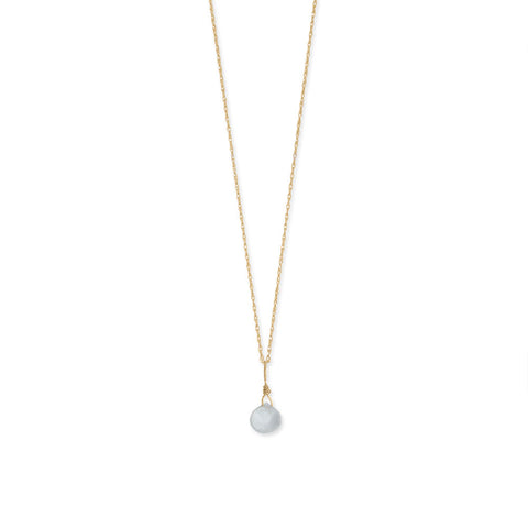 16" 14 Karat Gold Birthstone Necklace (January-December)