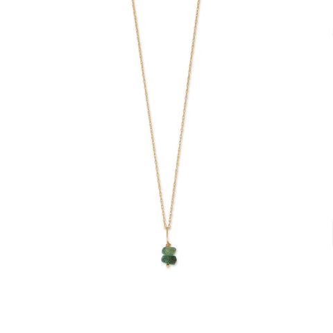 16" 14 Karat Gold Birthstone Necklace (January-December)