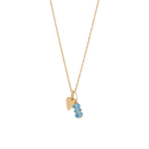 16" 14 Karat Gold Birthstone Necklace (January-December)