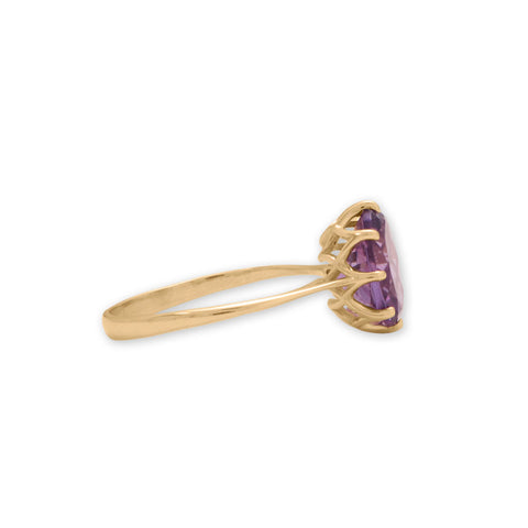 14 Karat Gold Precision Cut Amethyst Ring