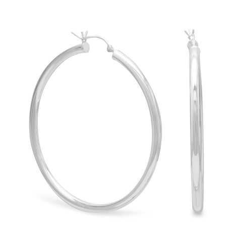 3mm x 50 mm Hoop Earrings with Click