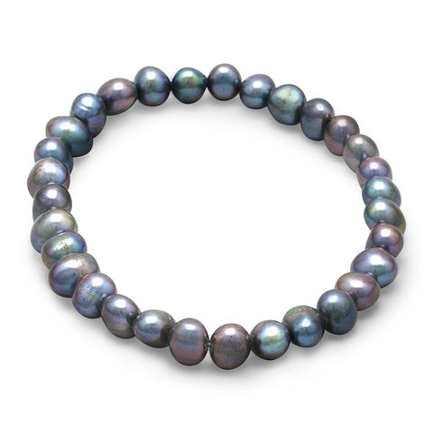 Peacock Cultured Freshwater Pearl Stretch Bracelet