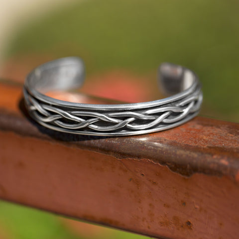 Oxidized Braided Men's Cuff Bracelet