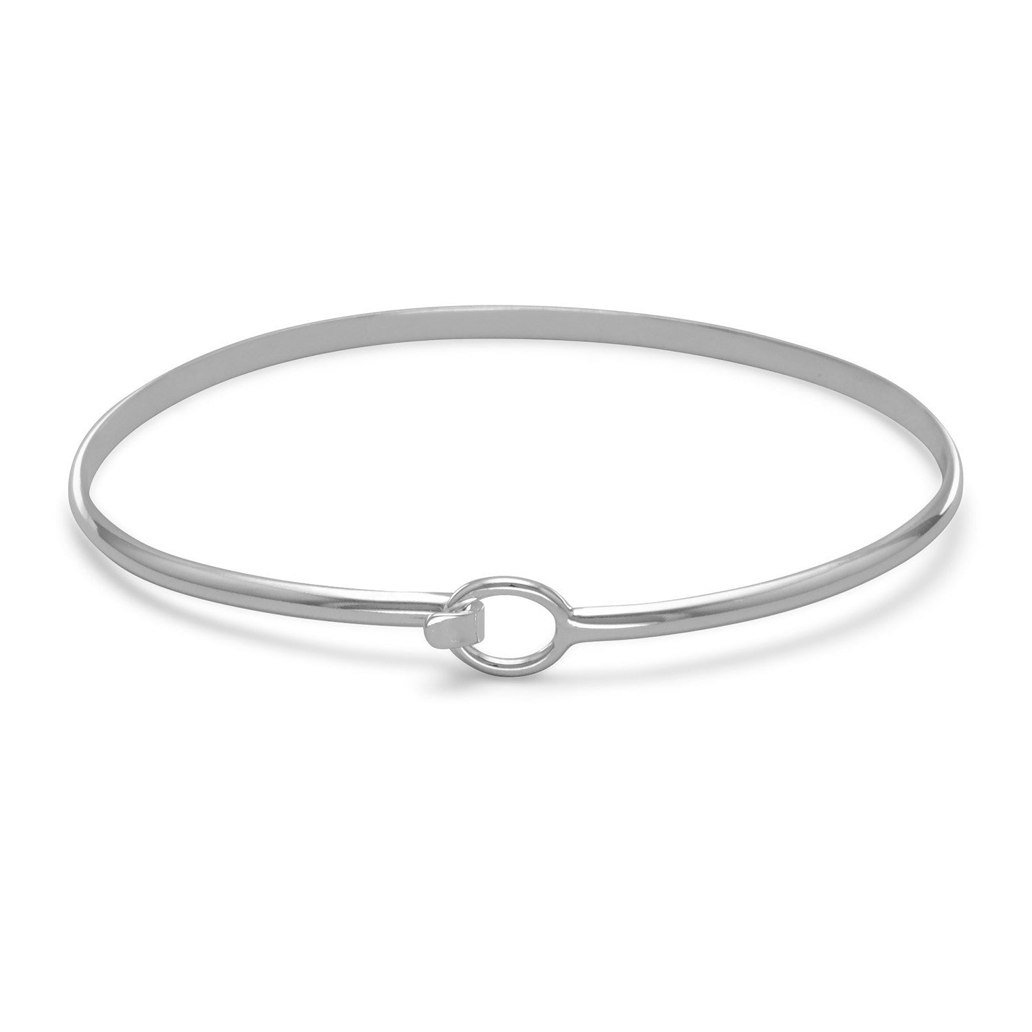 Hook Closure Bangle - Wholesale Silver Jewelry - Silver