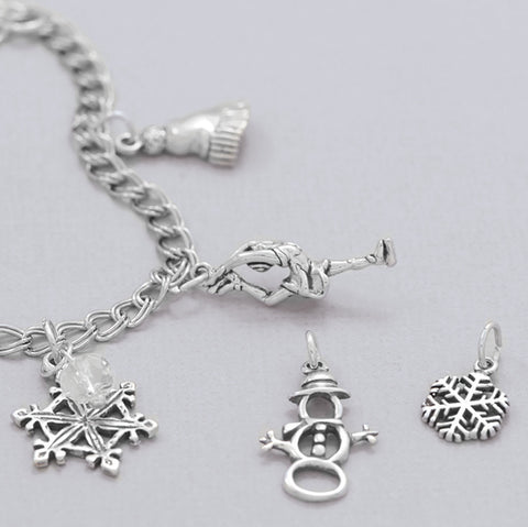 Oxidized Snowflake Charm