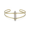 14 Karat Gold Plated Split Cuff with Gray Moonstone Spike