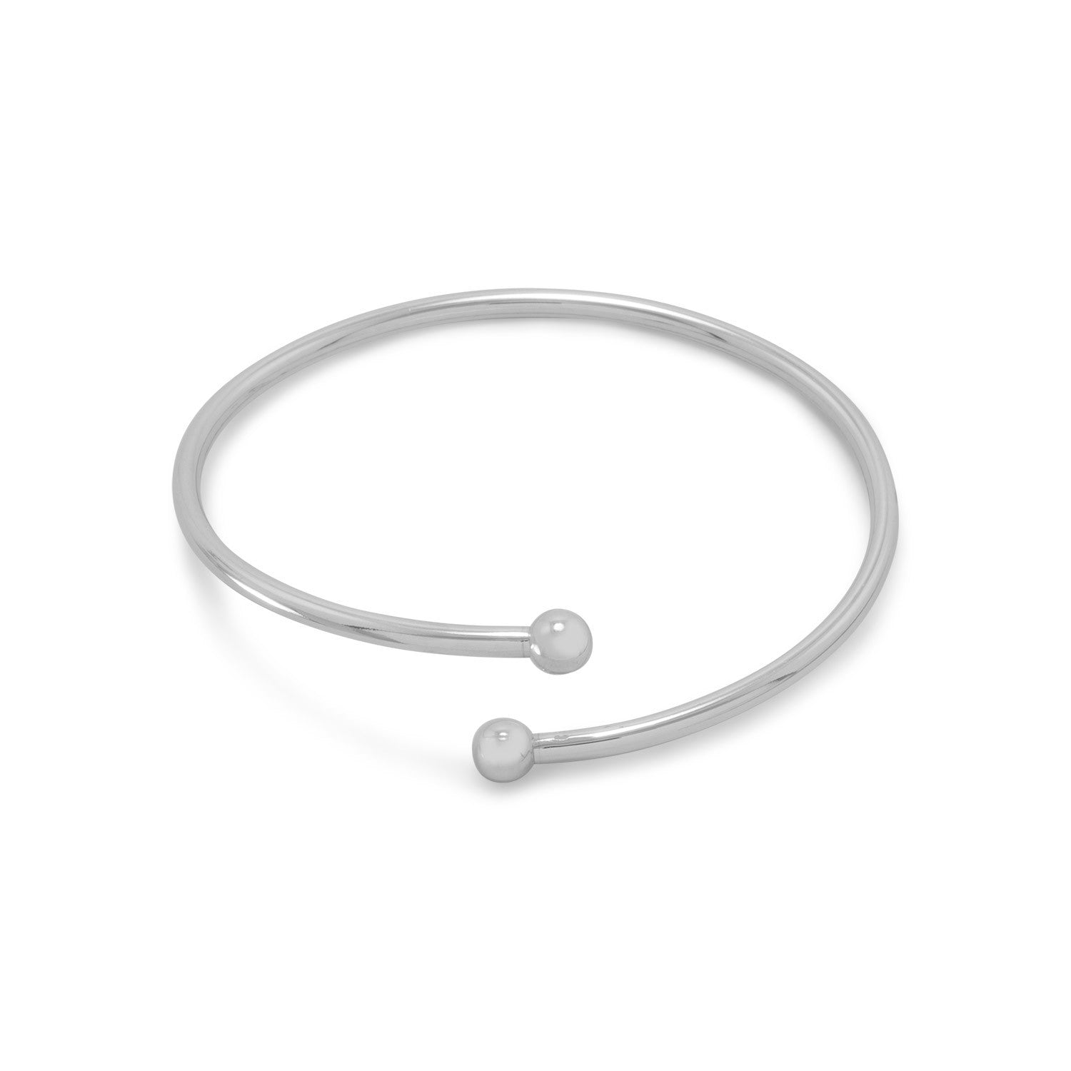 Flex Bangle with Silver Bead Ends - Wholesale Silver Jewelry