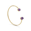 14 Karat Gold Plated Rough Cut Amethyst Cuff