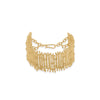 8" 14 Karat Gold Plated Stacked Textured Bar Bracelet