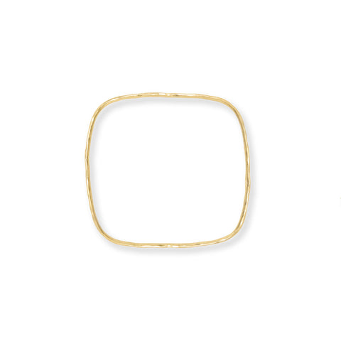 14 Karat Gold Plated Textured Square Bangle