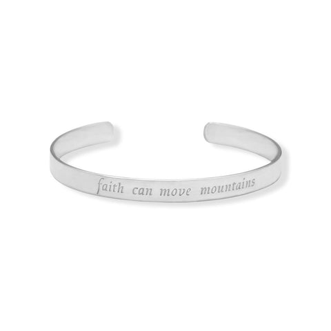 "faith can move mountains" Cuff Bracelet