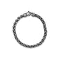 8" Black Rhodium Brushed Wheat Chain Bracelet