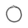 8" Black Rhodium Brushed Wheat Chain Bracelet