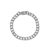 8" Rhodium Plated Square Curb Chain Bracelet