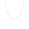 16" + 2" Rhodium Plated Bezel Set CZ Necklace