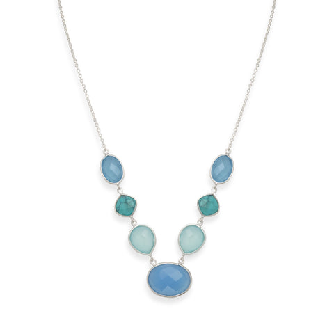 Stabilized Turquoise and Chalcedony Necklace