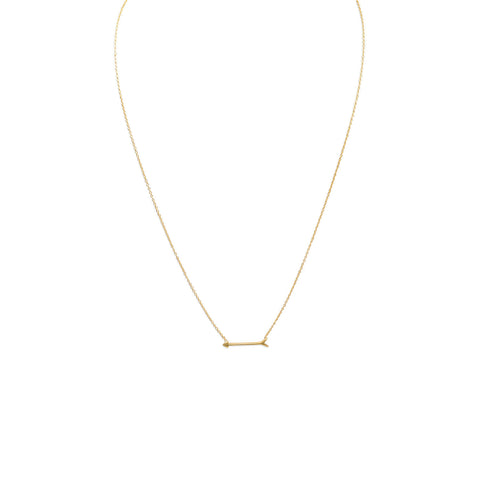 16" + 2" 14 Karat Gold Plated Arrow Design Necklace