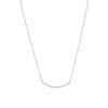 18" + 2" Rhodium Plated Curved CZ Bar Necklace