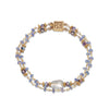 14 Karat Gold Plated Double Strand Tanzanite and Citrine Bracelet