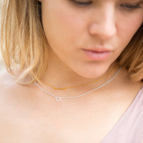 Matte Cutout Heart Necklace