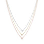 Graduated Tri Tone Necklace with CZs